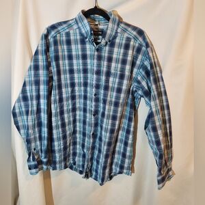 Ariat Pro Series Men's Cotton Blue Plaid Casual Shirt - MED